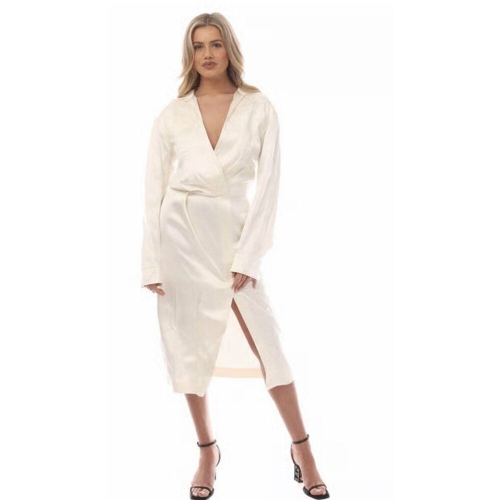 Women's Off White Duchesse Twist Long Dress in White 40 Retail: $1600